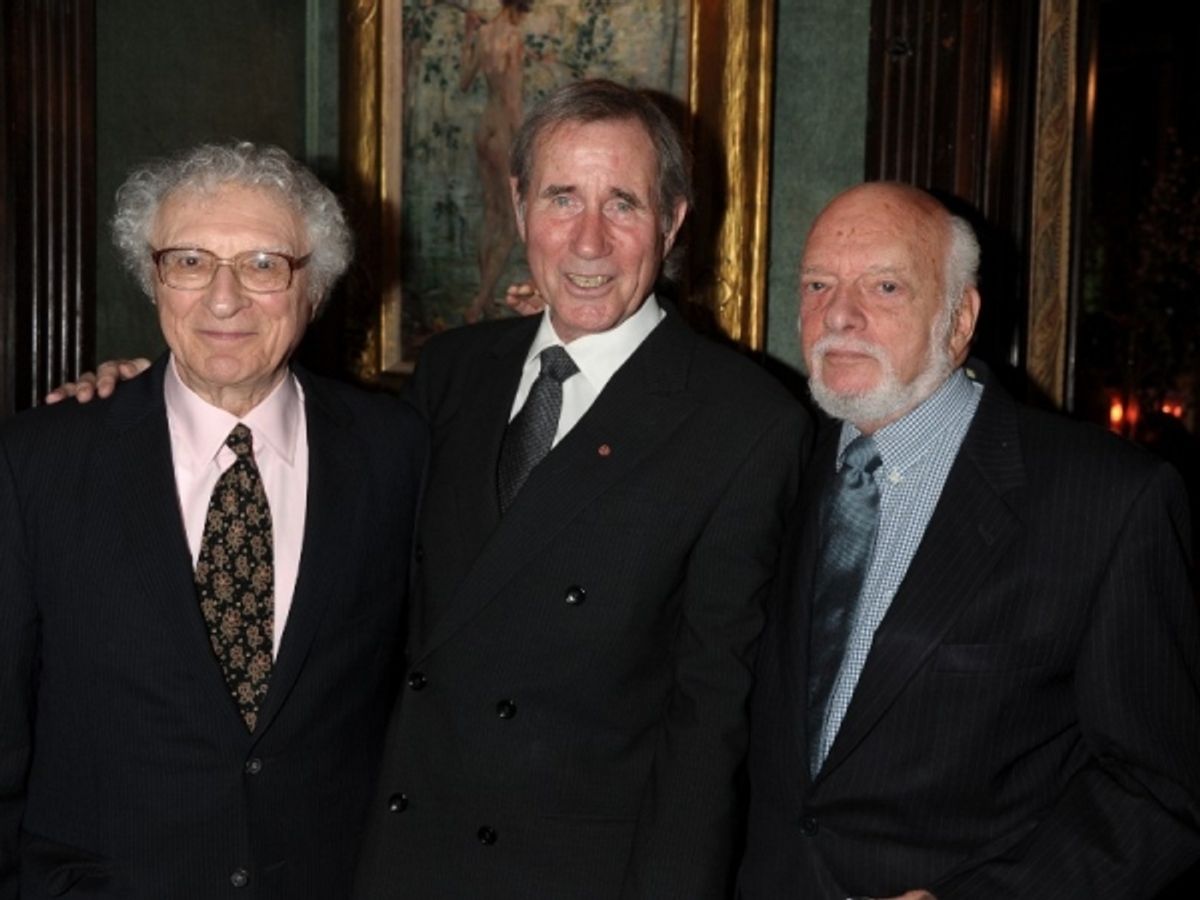 Sheldon Harnick, Jim Dale, Hal Prince at 