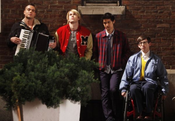 Mark Salling, Chord Overstreet, Harry Shum Jr., Kevin McHale
 Photo