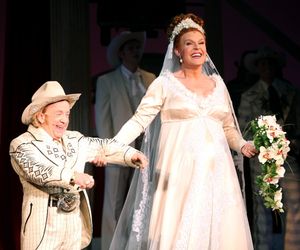 Leslie Jordan & Varla Jean Merman during the Opening Night Curtain Call for 'Lucky Gu Photo