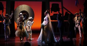 Leslie Jordan & Varla Jean Merman with Ensemble during the Opening Night Curtain Call Photo