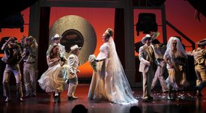 Leslie Jordan & Varla Jean Merman with Ensemble during the Opening Night Curtain Call Photo