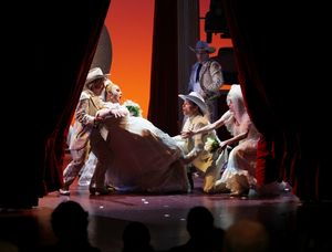 Leslie Jordan & Varla Jean Merman with Ensemble during the Opening Night Curtain Call Photo