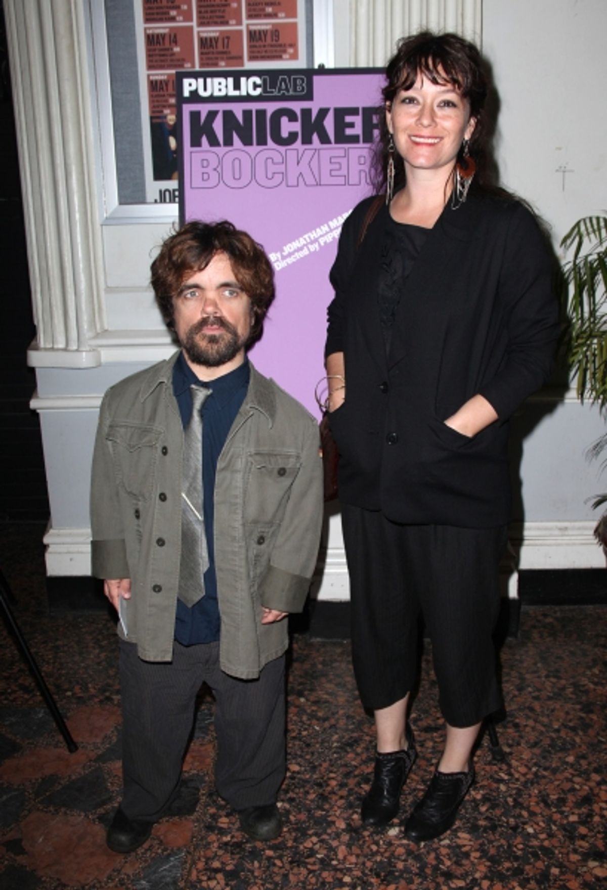 Peter Dinklage & Erica Schmidt attending the Opening Night Public LAB Production of 'KnickerBocker' at the Public Theater in New York City.  at 