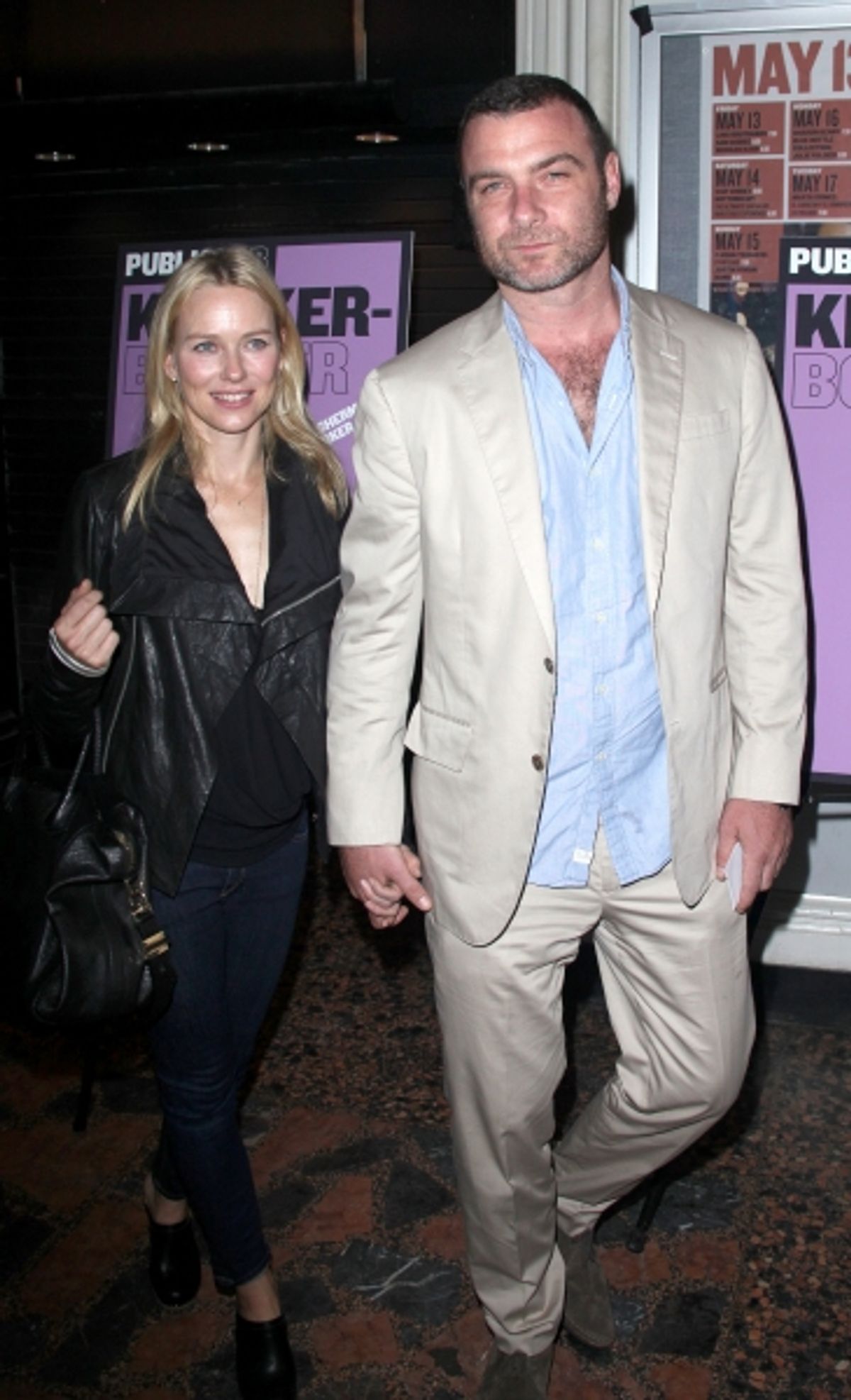 Naomi Watts & Liev Schreiber attending the Opening Night Public LAB Production of 'KnickerBocker' at the Public Theater in New York City.  at 