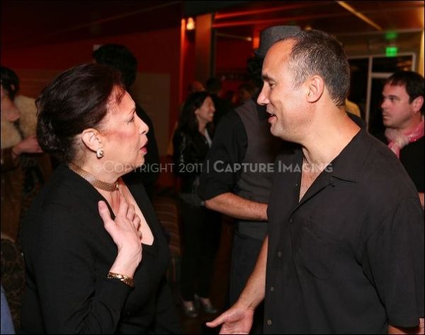 Barbara Fouch-Roseboro (widow of John Roseboro) (L) and Creator/Performer Roger Guenv Photo