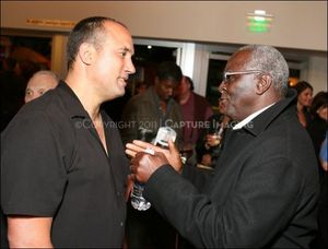 Creator/Performer Roger Guenveur Smith (L) and Former Dodger Sweet Lou Johnson Photo