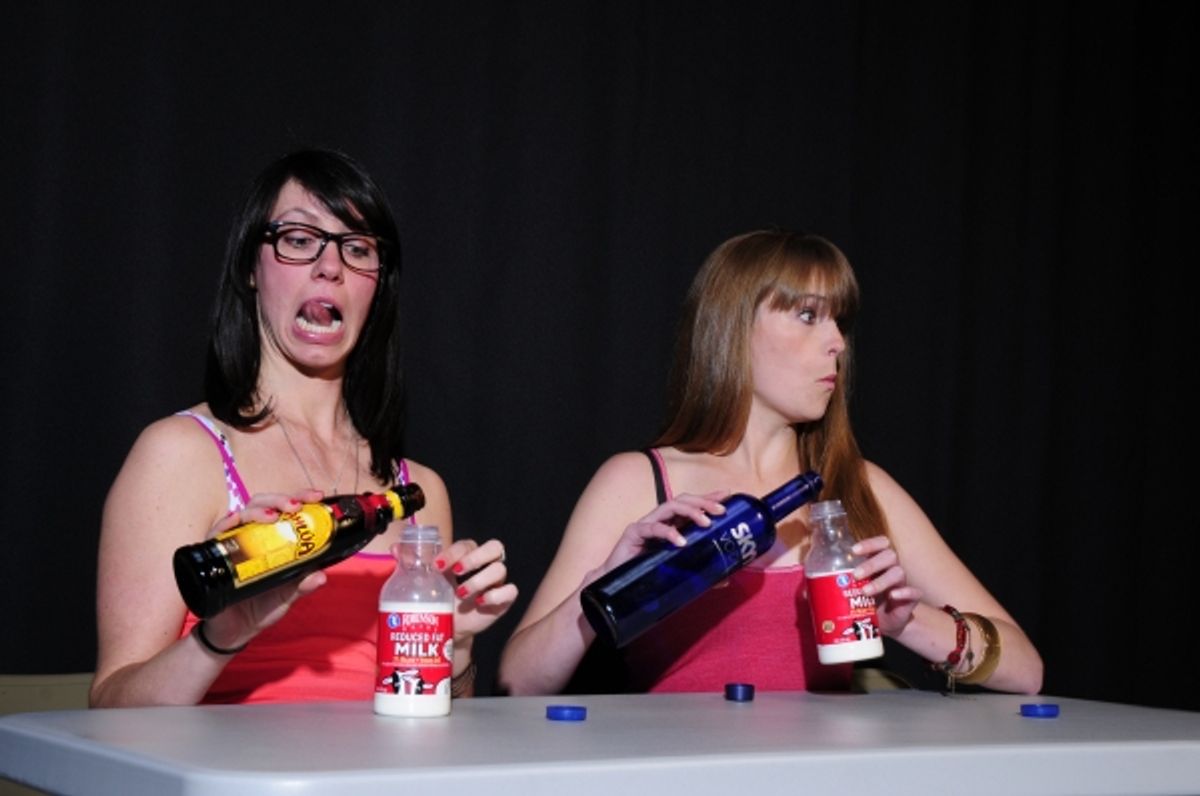 Hallie Schwartz as 'Marcy' (Marcie) and Laura Kruegel as 'Tricia' (Peppermint Patty) at 