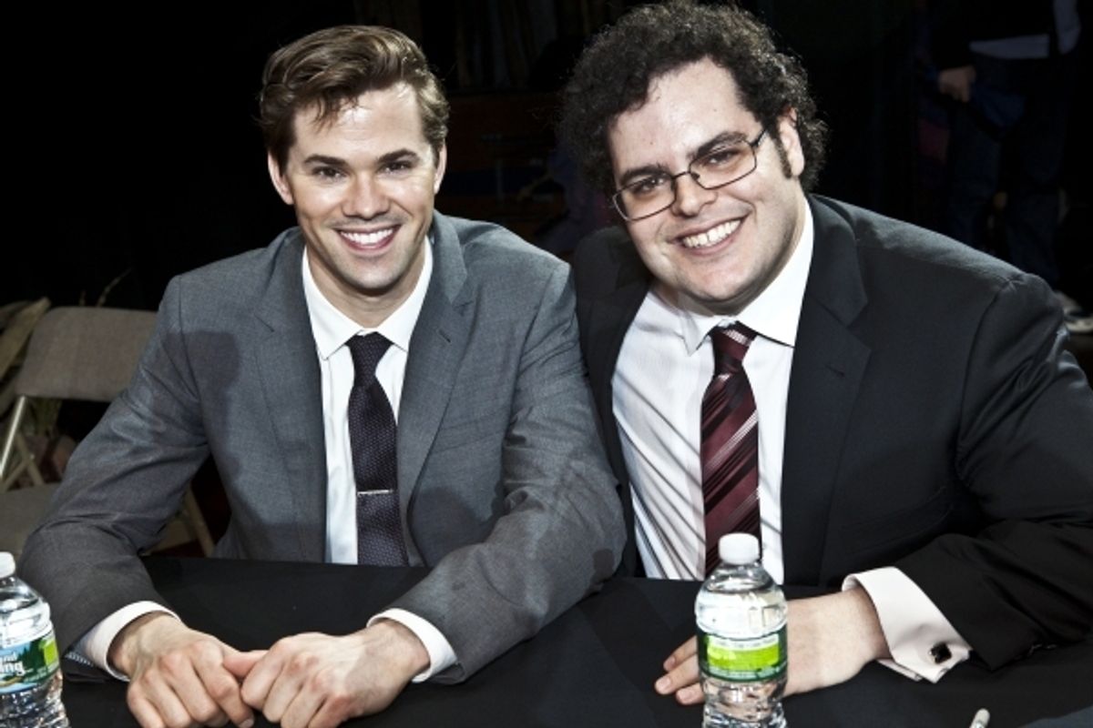 Andrew Rannells and Josh Gad at 