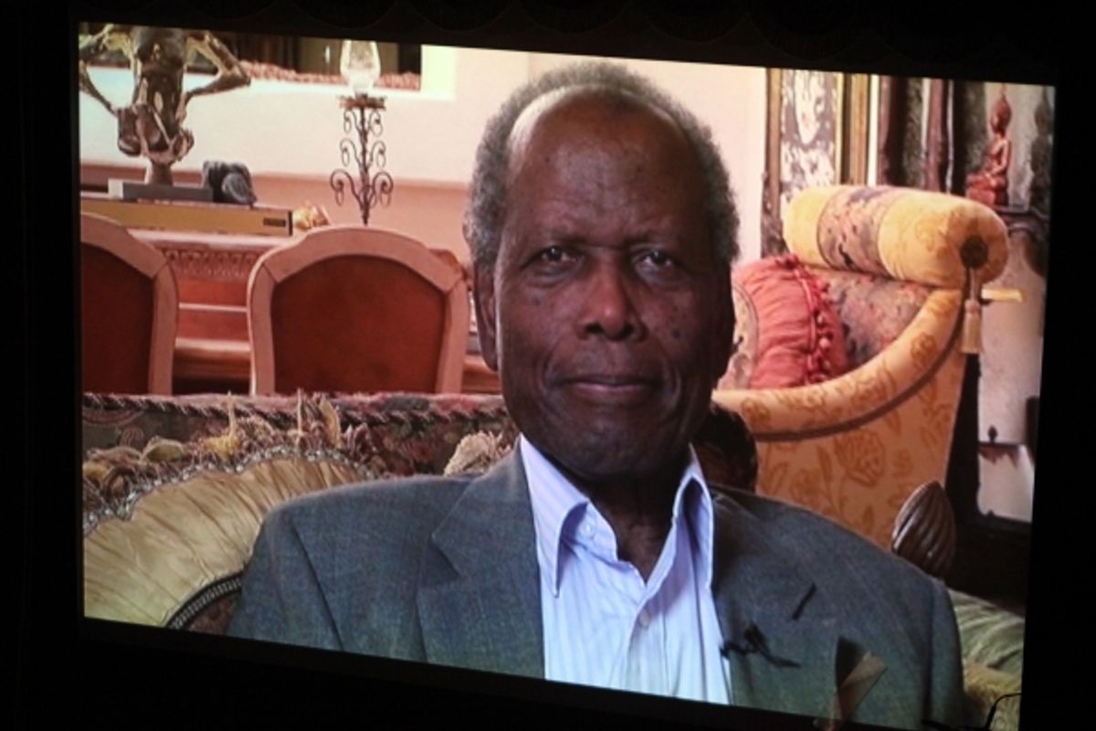 Sidney Poitier during  the Woodie King Jr's NFT New Federal Theatre 40th Reunion Gala Benefit Awards Presentation in New York City. at 