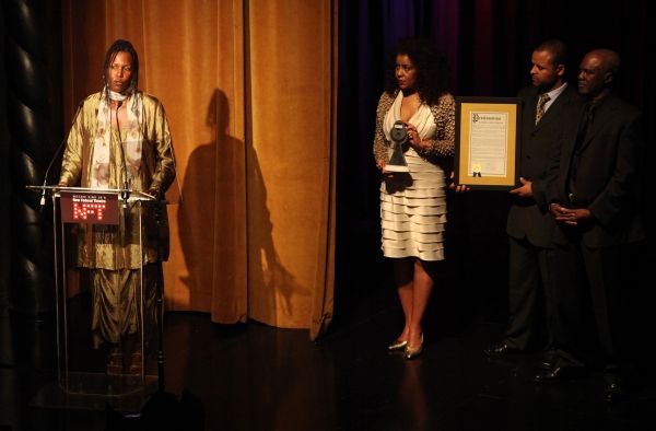 Pamela Poitier attending the Woodie King Jr's NFT New Federal Theatre 40th Reunion Ga Photo