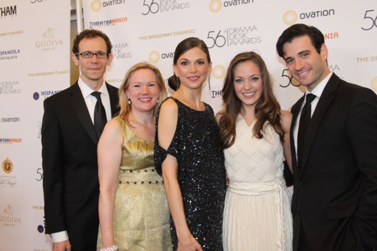 Adam Godley, Kathleen Marshall, Sutton Foster, Laura Osnes and Colin Donnell
 at 