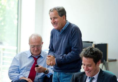 Simon Rouse (Ingram), Nicolas Kent (Director) and Luke Harris (Cooper) Photo