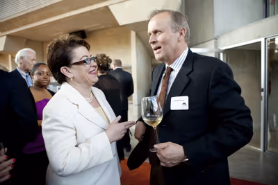 Arena Stage Artistic Director Molly Smith and novelist John Grisham  Photo