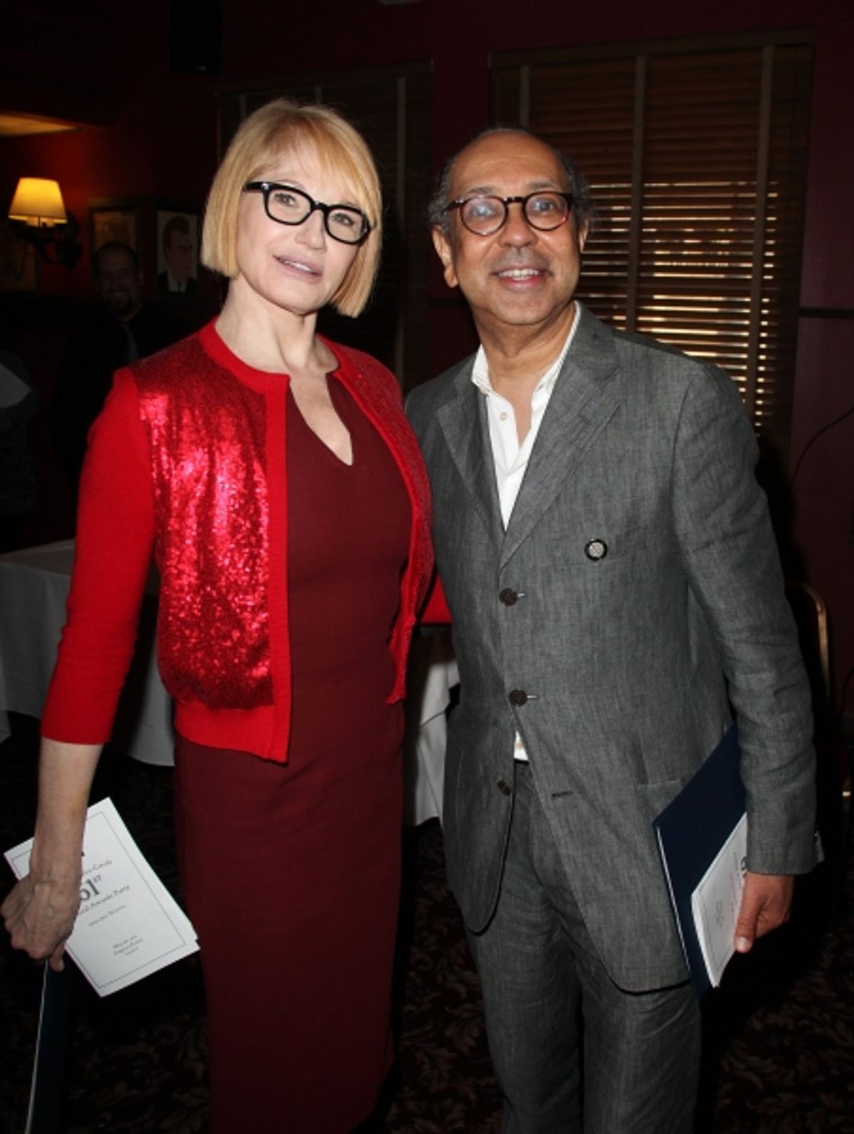 Ellen Barkin & George C. Wolfe attending the 61st Annual Outer Critics Circle Awards Party at Sardi's in New York City. at 
