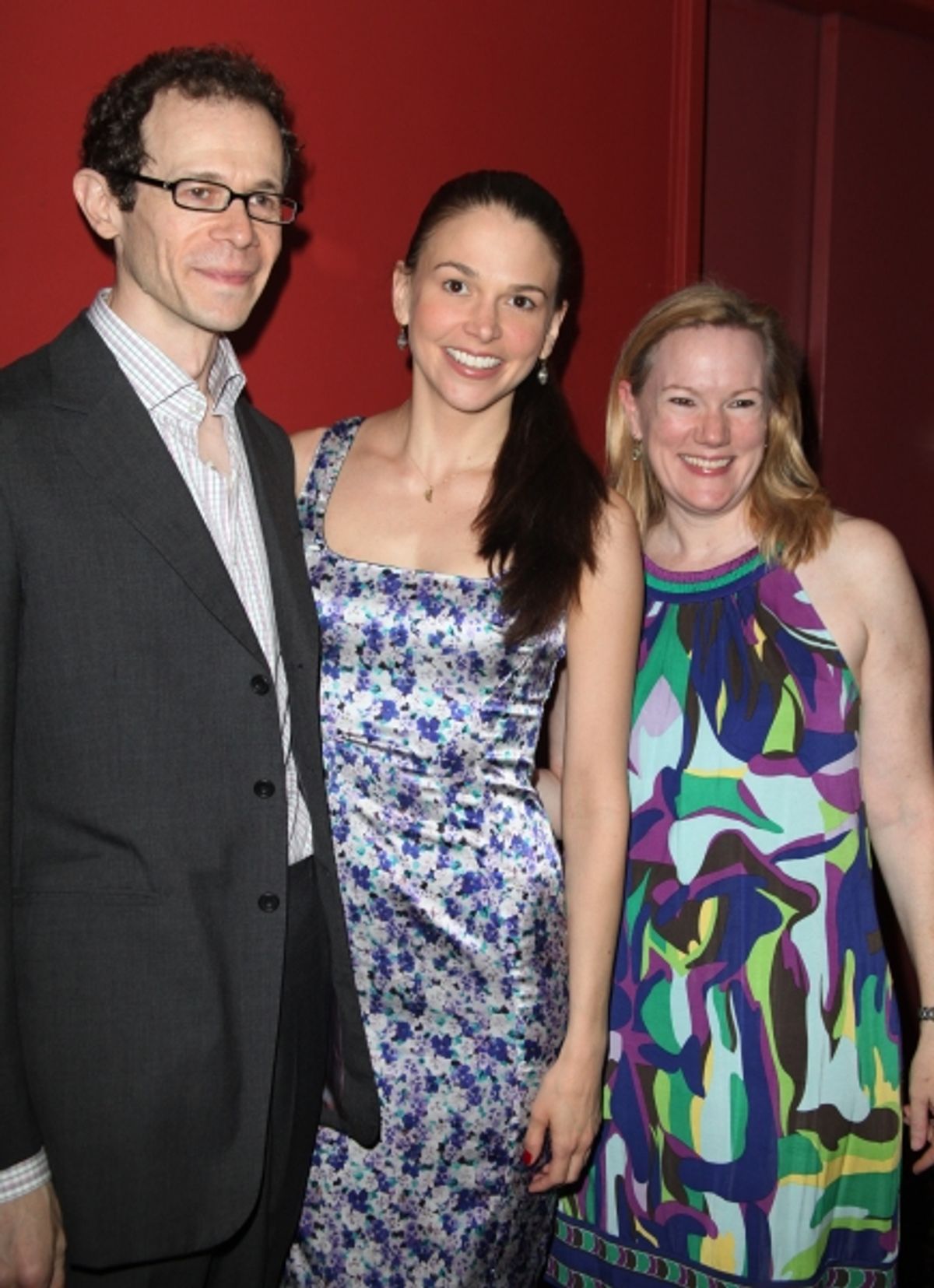 Adam Godley, Sutton Foster & Kathleen Marshall attending the 61st Annual Outer Critics Circle Awards Party at Sardi's in New York City. at 