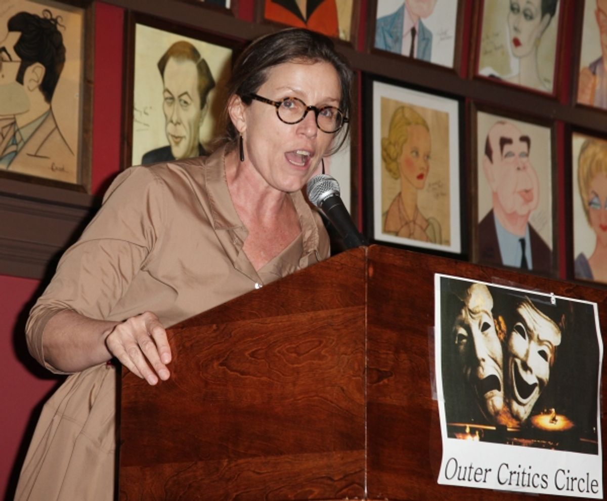 Frances McDormand attending the 61st Annual Outer Critics Circle Awards Party at Sardi's in New York City. at 