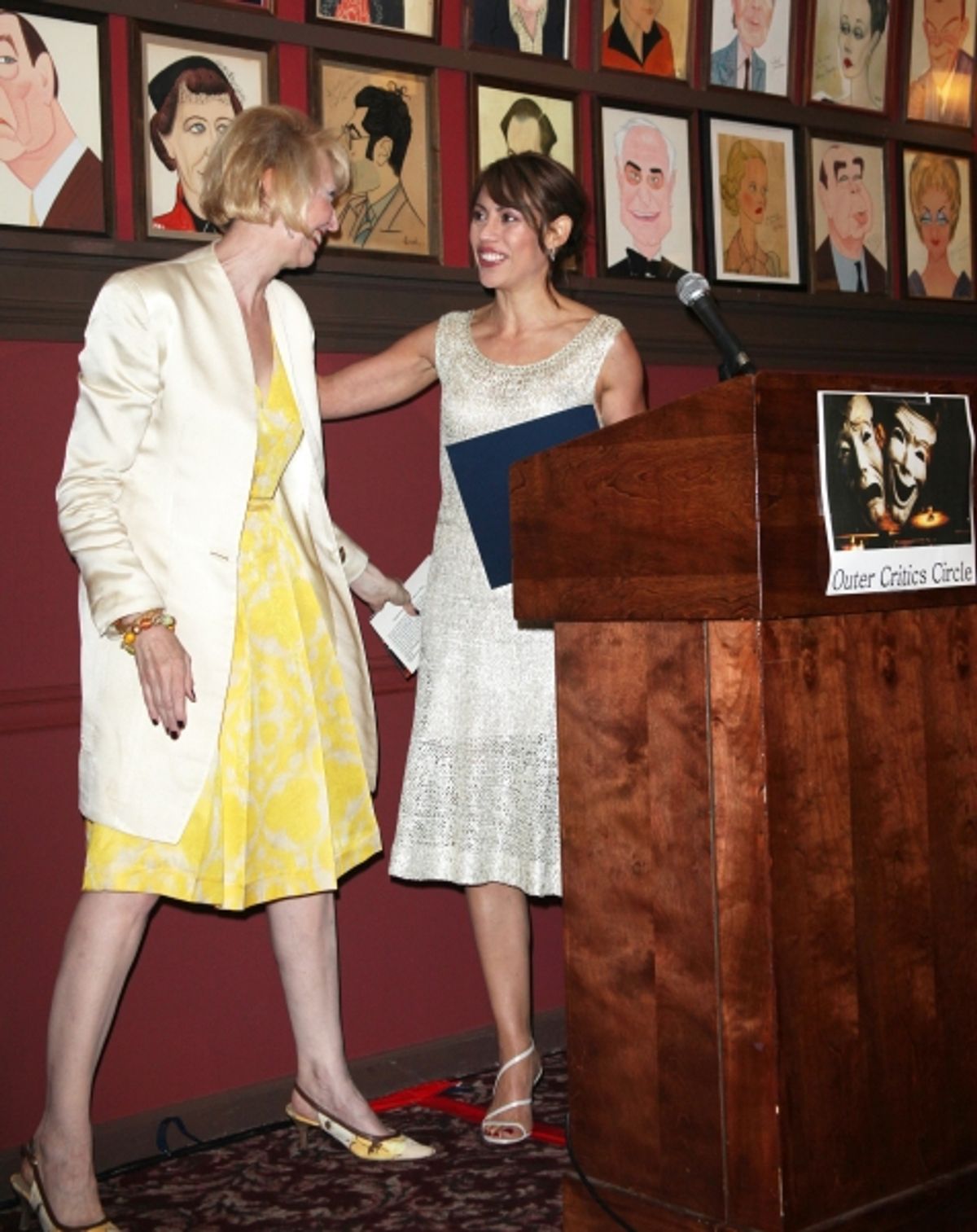 Julie Halston & Elizabeth Rodriguez attending the 61st Annual Outer Critics Circle Awards Party at Sardi's in New York City. at 