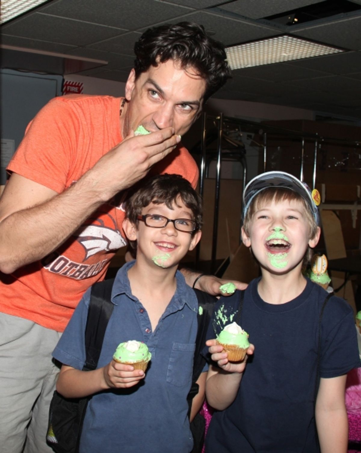 Will Swenson with Ashton Woerz & Luke Mannikus attending the Cupcake Toast celebrating 'Priscilla Queen of the Desert' and their 100th Performance on Broadway in New York City. at 
