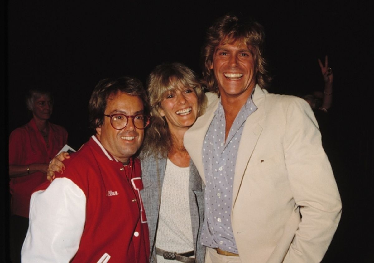 Alan Carr, Jeff Conaway & Rona Newton John in Los Angeles. 1982 at 