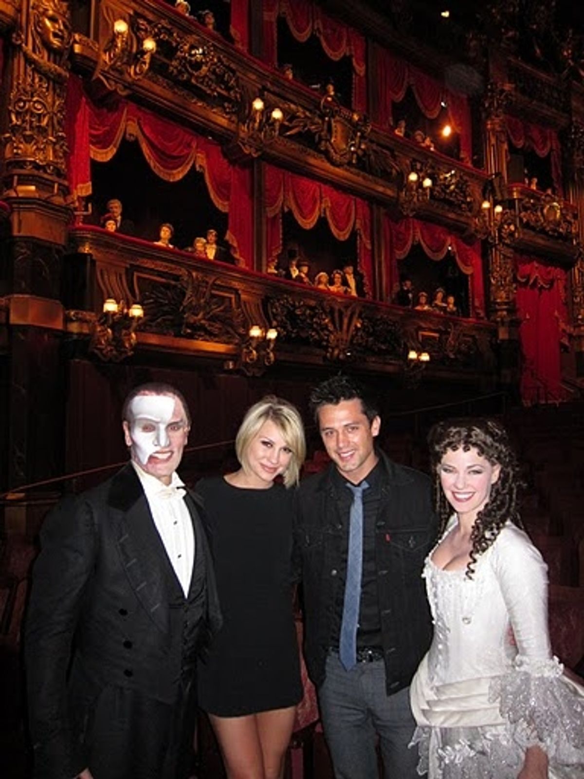 Anthony Crivello (Phantom), Chelsea Kane, Stephen Colletti and Kristen Hertzenberg (Christine) at 