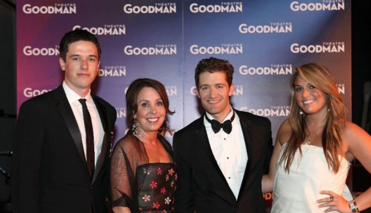 Chairman of the Board Patricia Cox and her children Will and Katie Hunckler congratulate headliner Matthew Morrison at 