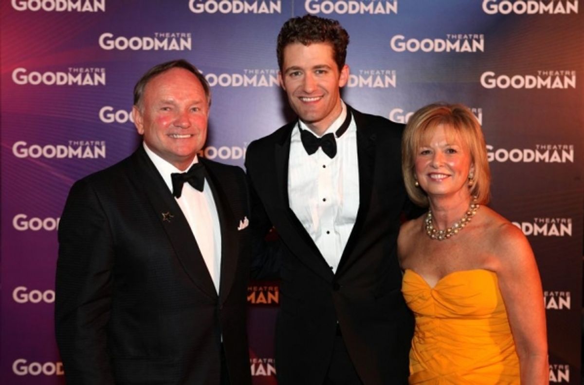 Goodman Board Vice President Joan Clifford and husband Robert Clifford greet headliner Matthew Morrison at 