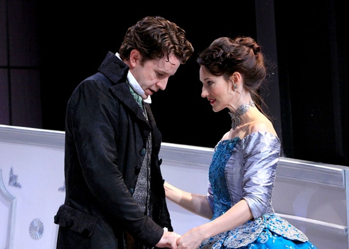 John Patrick Hayden as Alceste, the misanthrope and Elizabeth A. Davis at 