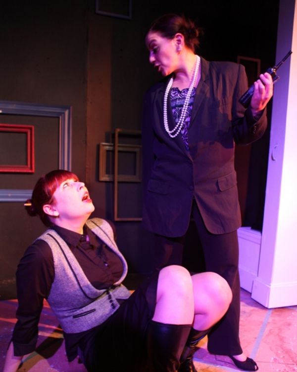 from Left: Sarah Kunchik as the Curator, Lauren B. Smith as Lucy Photo