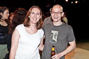 Page 73 Executive Director Liz Jones and playwright Jon Kern  Photo