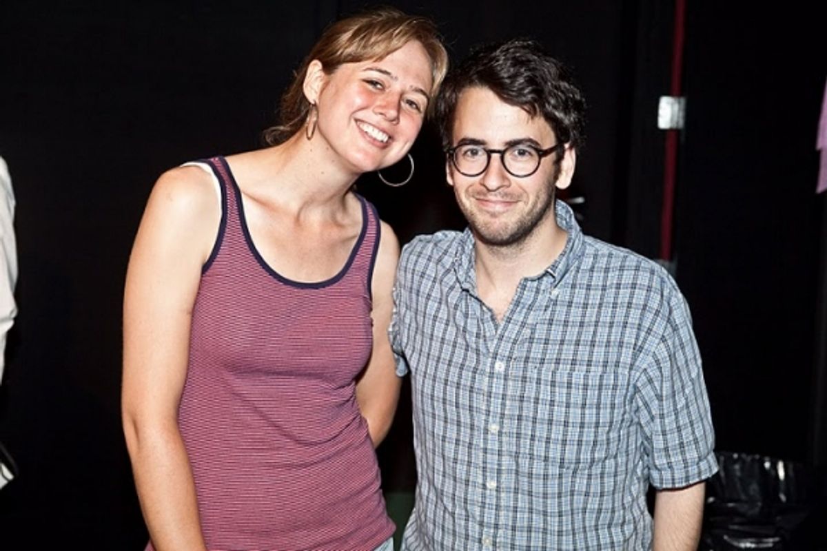 Clubbed Thumb's Associate Director Diana Konopka and playwright Michael Mitnick at 