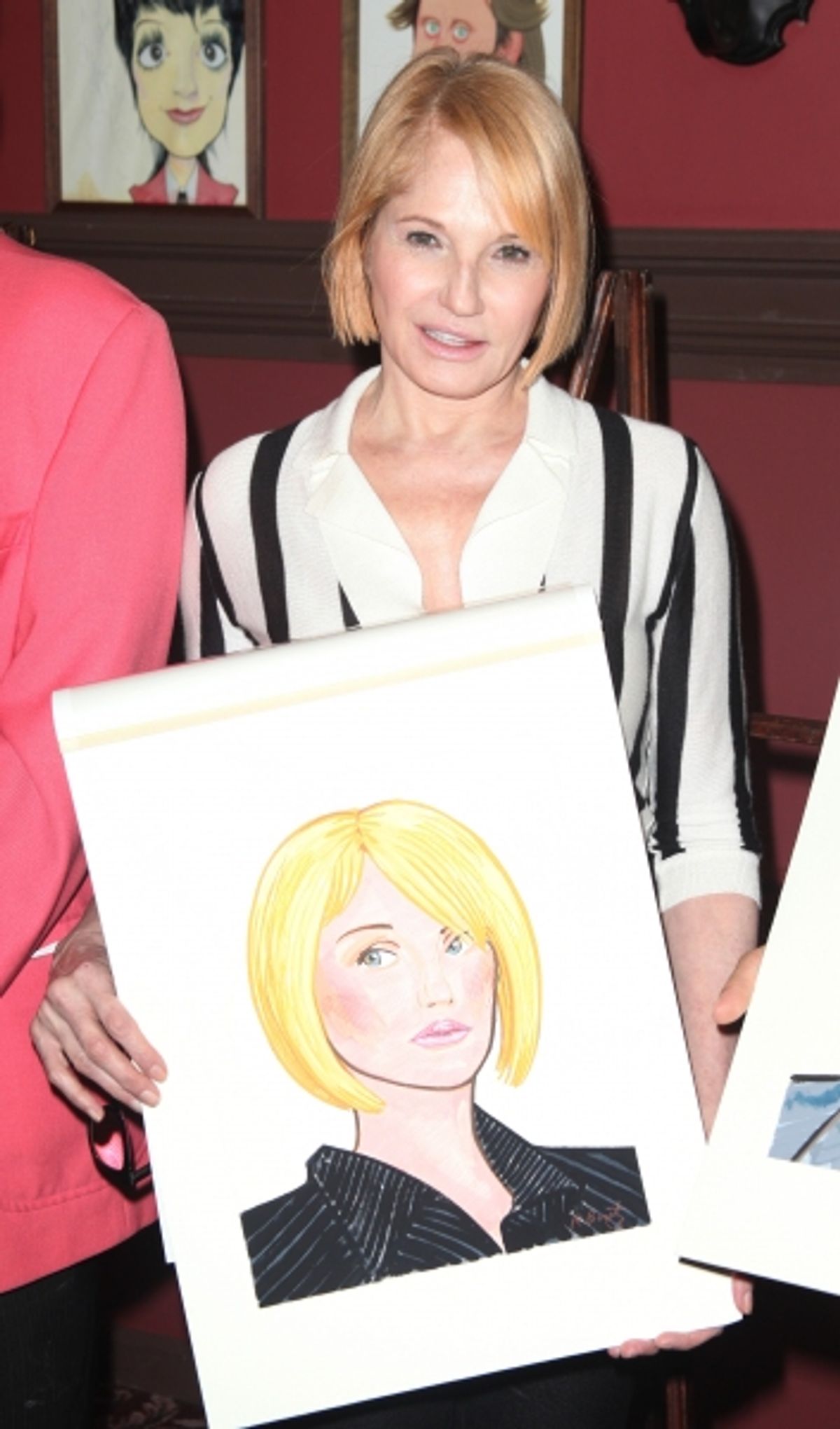 Ellen Barkin attends Sardi's unveils Caricatures of 'The Normal Heart' Tony Award Nominees Ellen Barkin, John Benjamin Hickey & Joe Mantello at Sardi's in New York City.  at 