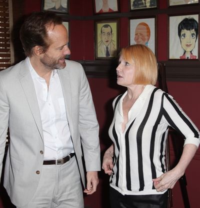 John Benjamin Hickey & Ellen Barkin attends Sardi's Caricatures unveiling for 'The No Photo