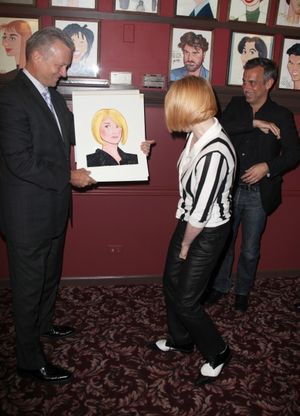 Ellen Barkin & Joe Mantello with Max Klimavicius attends Sardi's unveils Caricatures of 'The Normal Heart' Tony Award Nominees Ellen Barkin, John Benjamin Hickey & Joe Mantello at Sardi's in New York City. @ BroadwayWorld Ellen Barkin & Joe Mantello with Max Klimavicius attends Sardi's unveils Caricatures Photo