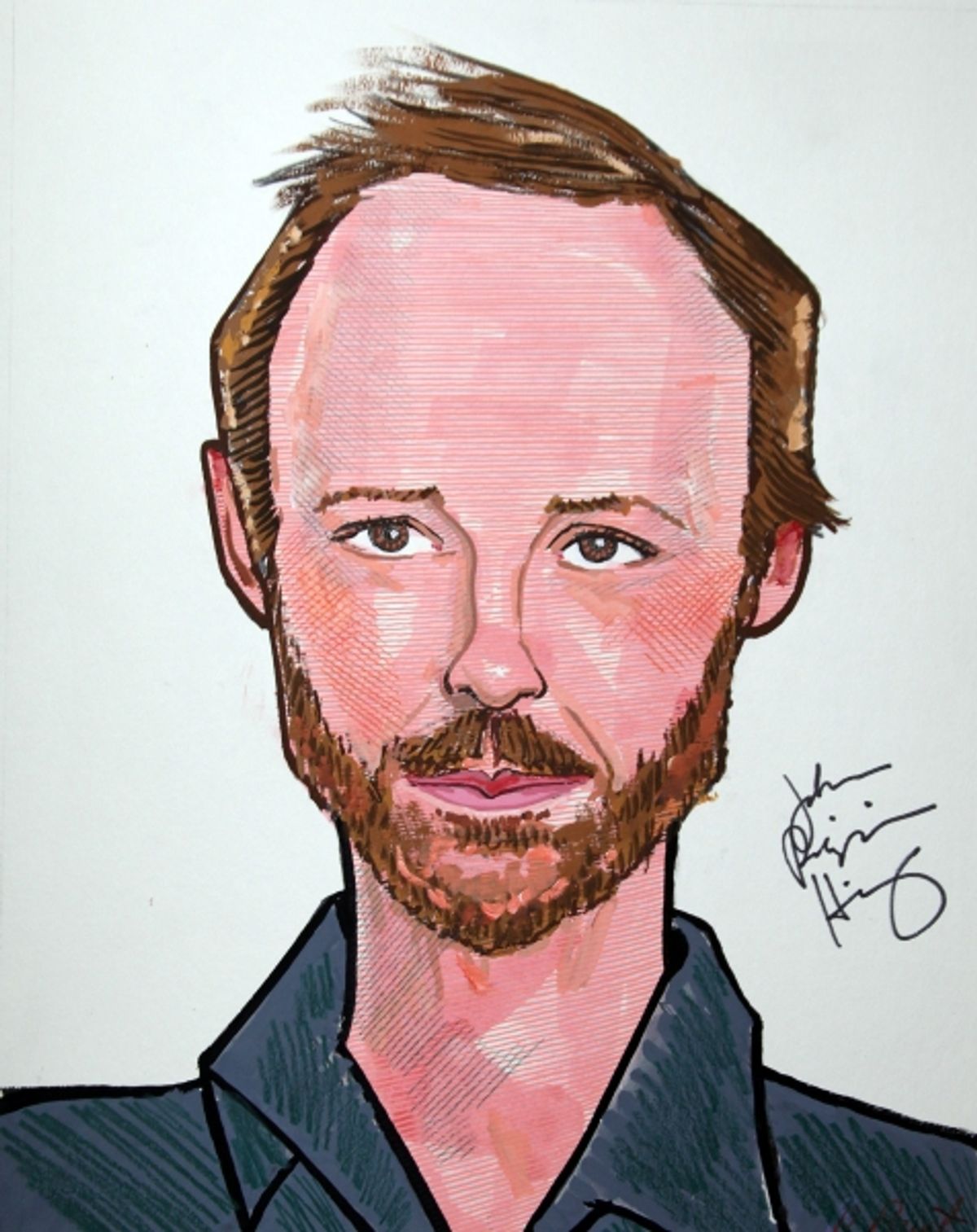 John Benjamin Hickey attends Sardi's unveils Caricatures of 'The Normal Heart' Tony Award Nominees Ellen Barkin, John Benjamin Hickey & Joe Mantello at Sardi's in New York City.  at 
