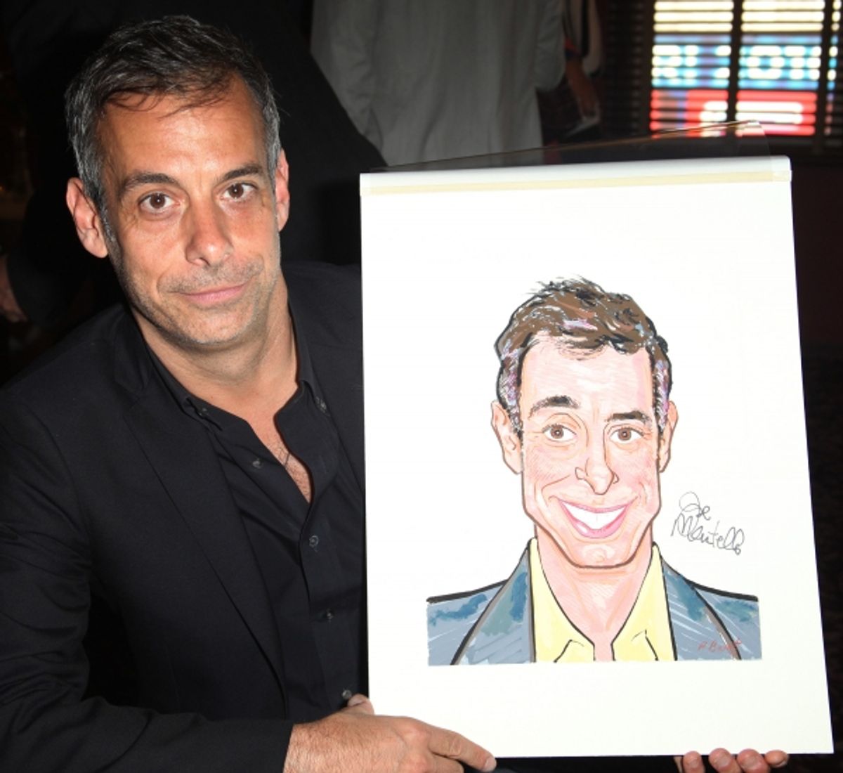 Joe Mantello attends Sardi's Caricatures unveiling for 'The Normal Heart' Tony Award Nominees Ellen Barkin, John Benjamin Hickey & Joe Mantello at Sardi's in New York City.  at 