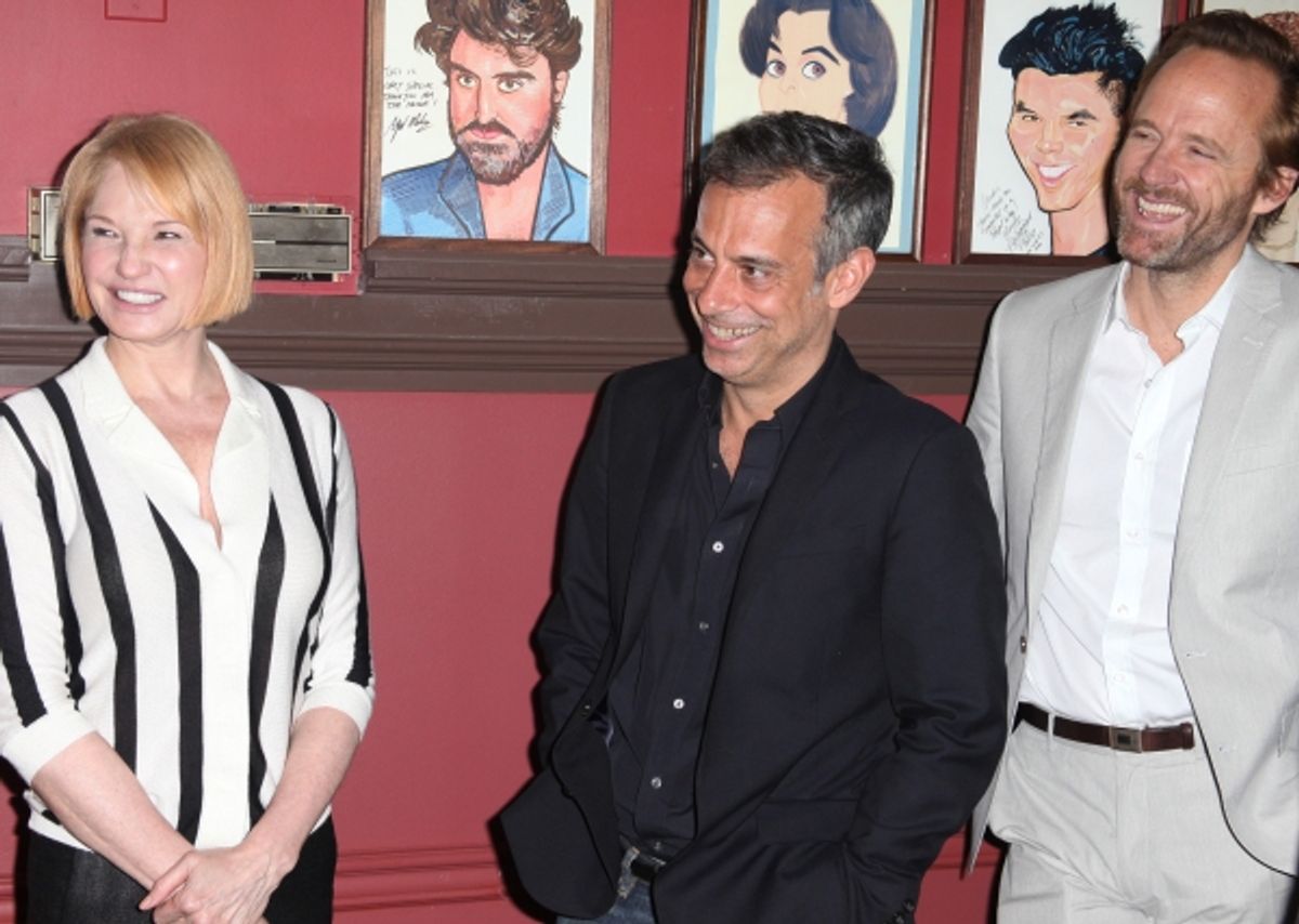 Sardi's unveils Caricatures of 'The Normal Heart' Tony Award Nominees Ellen Barkin, John Benjamin Hickey & Joe Mantello at Sardi's in New York City.  at 