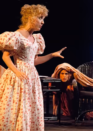 (from left) Winslow Corbett as Hero and Georgia Hatzis as Beatrice in The Old Globe's Photo