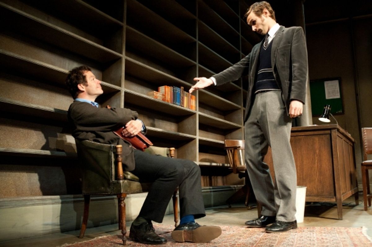 Dominic West (l) as Butley and Martin Hutson (r) as Joseph Keyston.  at 