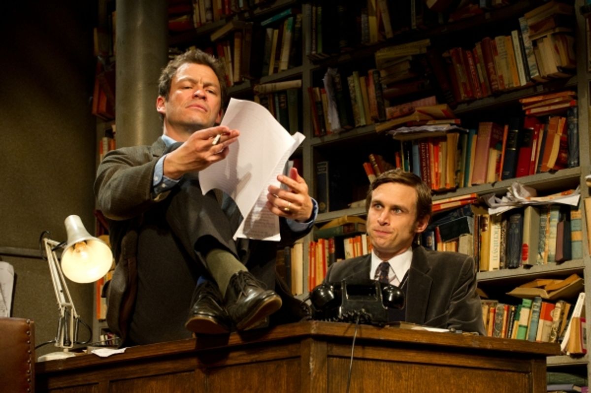 Dominic West (l) as Butley and Martin Hutson (r) as Joseph Keyston. 
 at 