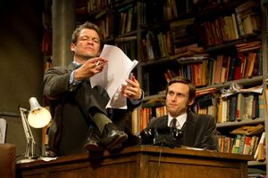 Dominic West (l) as Butley and Martin Hutson (r) as Joseph Keyston. 
 Photo