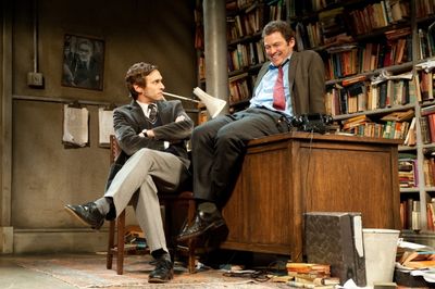 Dominic West (l) as Butley and Martin Hutson (r) as Joseph Keyston. 
 Photo