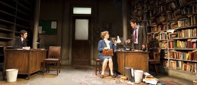 Martin Hutson as Joseph Keyston, Penny Downie as Edna Shaft and Dominic West as Ben B Photo