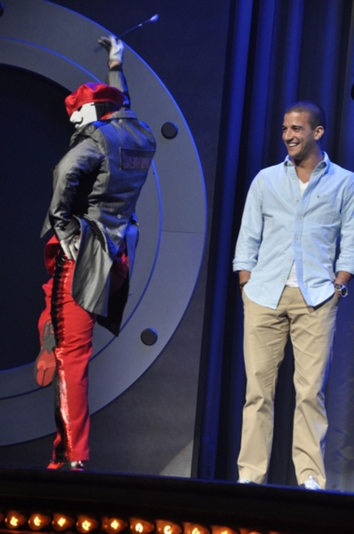 Photo Flash: Mark Ballas Visits Jabbawockeez' MUSIC  Image