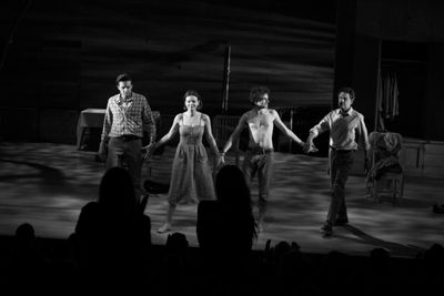 Jason Butler Harner, Carey Mulligan, Ben Rosenfield & Chris Sarandon during the 'Thro Photo