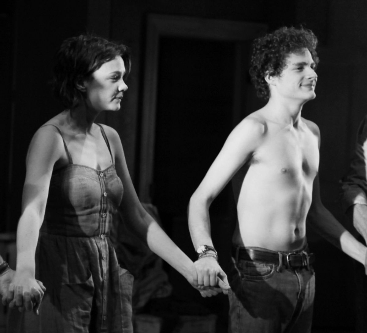 Carey Mulligan, Ben Rosenfield during the 'Through A Glass Darkly' Opening Night Curtain Call at New York Theatre Workshop in New York City.  at 