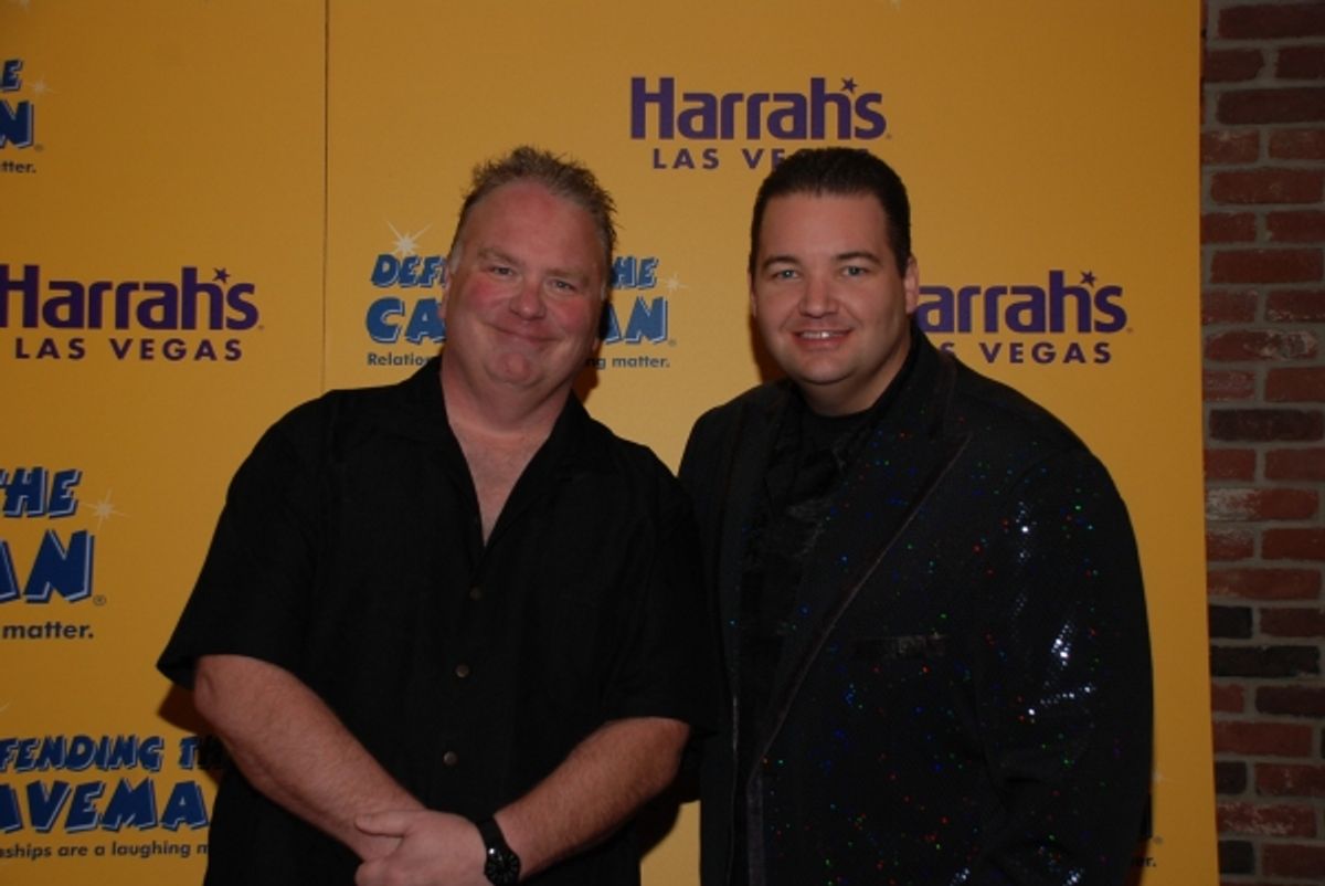 Caveman star Kevin Burke and Ryan Ahern, star of Piano! Las Vegas at 