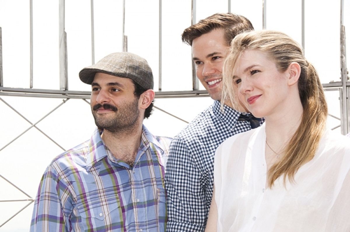 Arian Moayed, Andrew Rannells & Lily Rabe at 