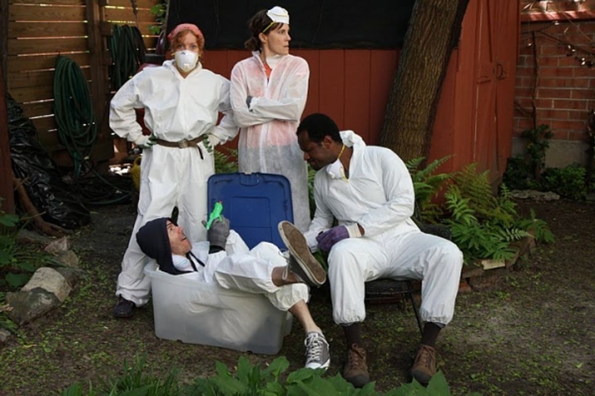 Mariann Mayberry (Alice), Joanna P. Adler (Kathy); bottom, l-r: Paul Niebanck (Stig), Nathan Hinton (Toby) at 