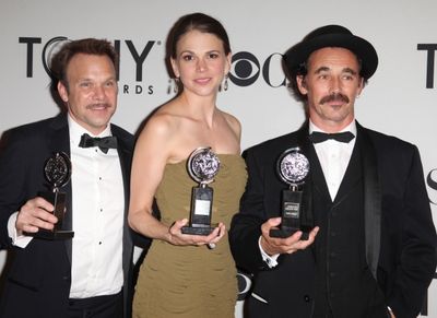 Norbert Leo Butz, Sutton Foster & Mark Rylance in the Press Room at The 65th Annual T Photo