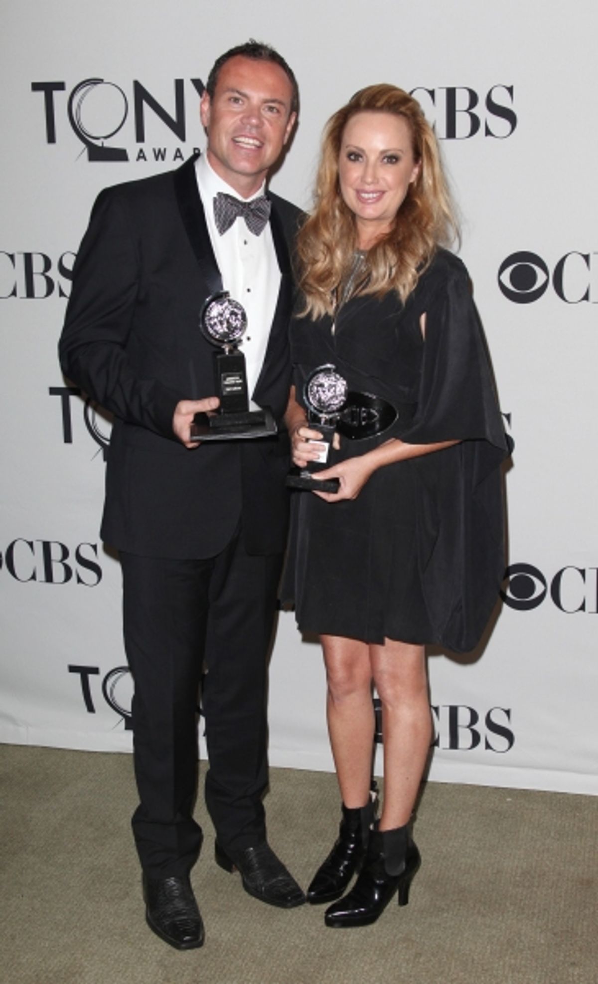 Tim Chappel and Lizzy Gardiner in the Press Room at The 65th Annual Tony Awards in New York City.  at 